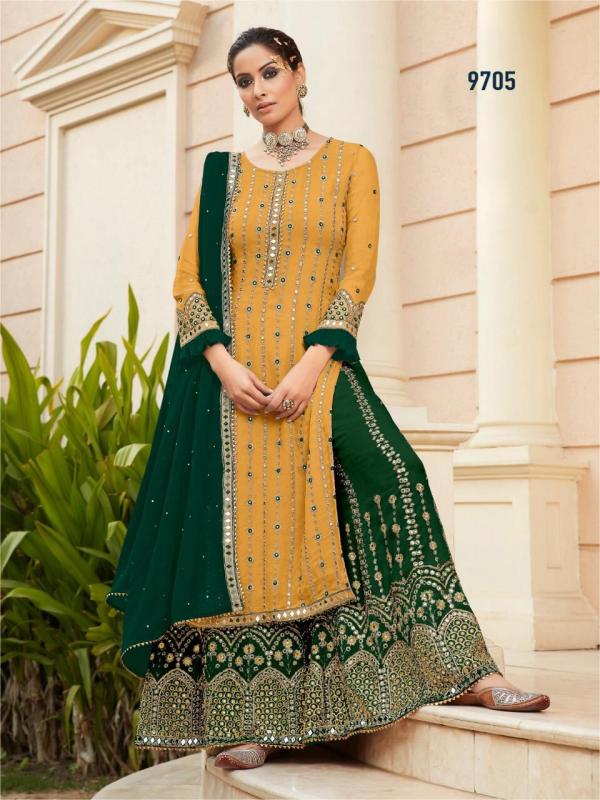 R Nazakat 9705 Designer Faux Georgette Embroidery Suit Collection